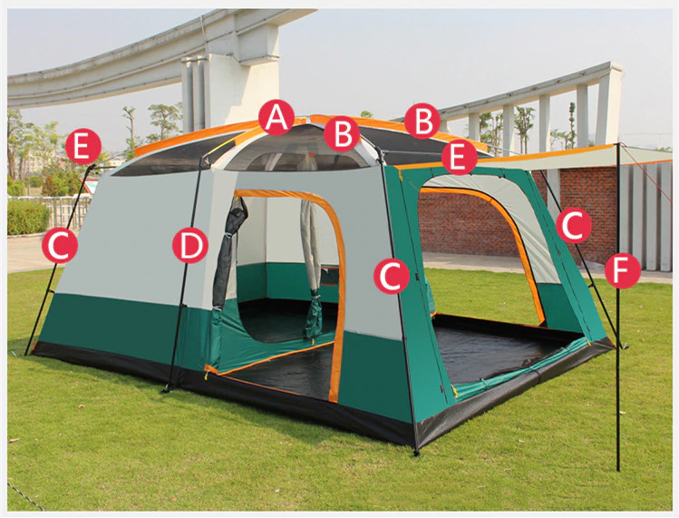 Cheap Goat Tents Outdoor Camping Tent Portable Rainproof Mosquito Proof Double Layer Tent 3 5 People One Bedroom One Hall Small Size Tent   